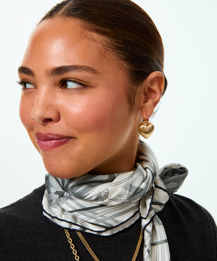 The Mini Florentine Heart Earrings