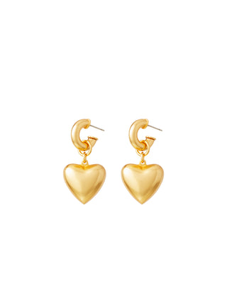 The Puffy Heart Gold Earrings