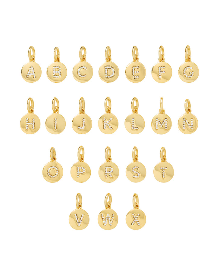 The Pavé Initial Disc Charm