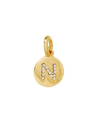 The Pavé Initial Disc Charm