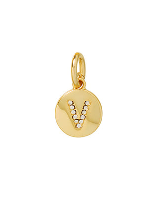 The Pavé Initial Disc Charm