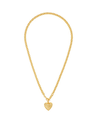 The Mini Puffy Heart Necklace in Gold