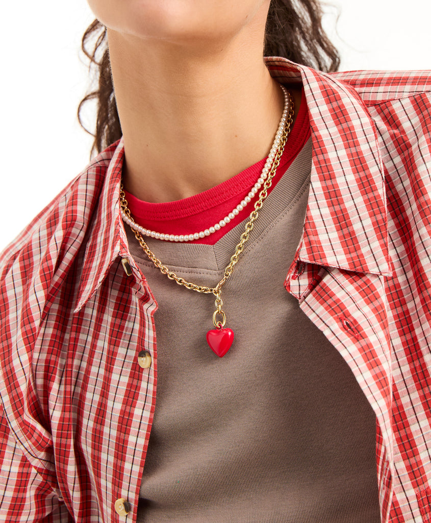 The Mini Puffy Heart Necklace – Roxanne Assoulin