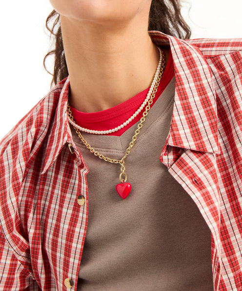 The Mini Puffy Heart Charm Necklace
