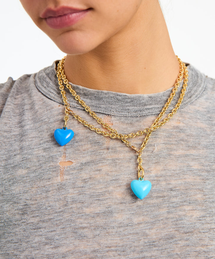 The Mini Puffy Heart Charm Necklace