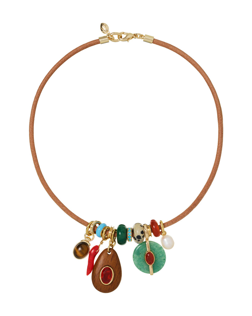 The Leather Tiny Treasures Necklace – Roxanne Assoulin