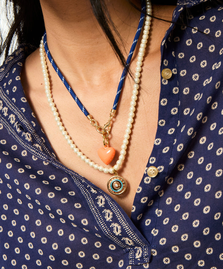 Pearl and Protect Charm Necklace