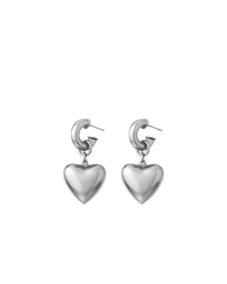 The Puffy Heart Silver Earrings