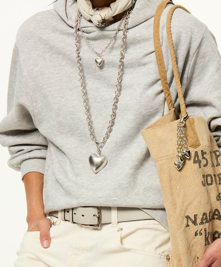 The Puffy Heart Necklace in Silver