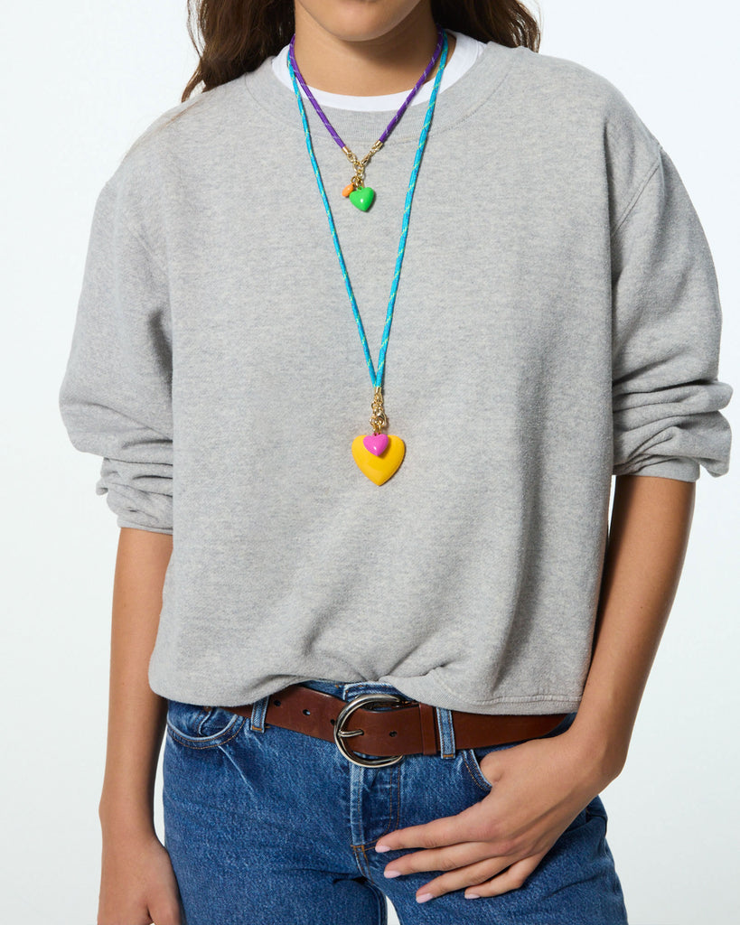 The Happy Cord Long Big Double Heart Necklace – Roxanne Assoulin