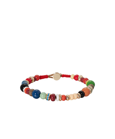 Roxanne Assoulin men's Multicolor and silver beaded bracelet with button closure
