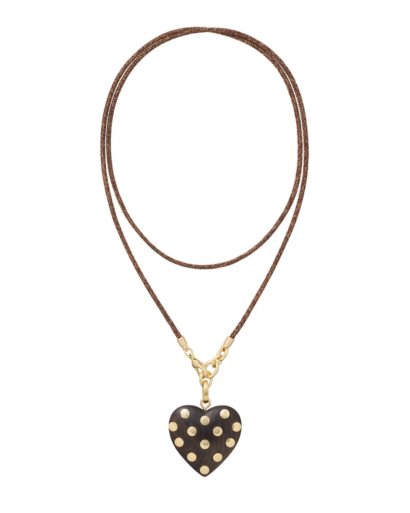The Big Studded Wood Heart Cord Pendant – Roxanne Assoulin