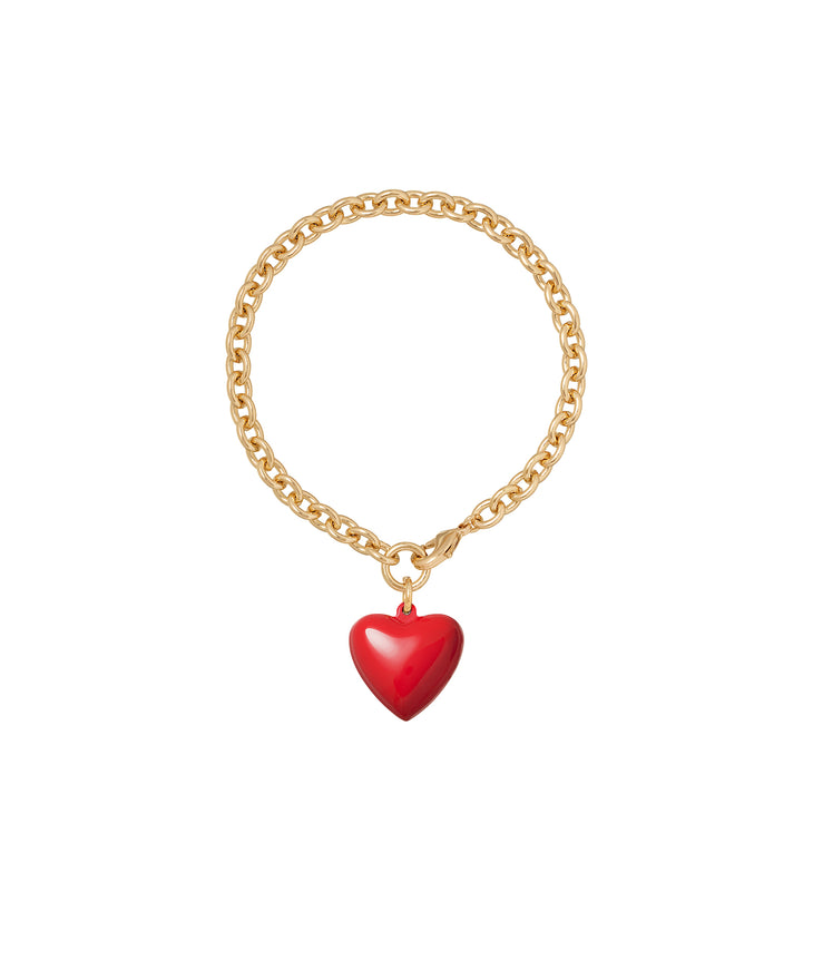 The Mini Puffy Heart Charm Bracelet