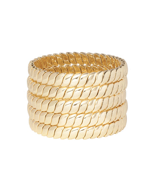 Roxanne Assoulin Smooth Moves Bracelet Set of Five in Gold Product Image