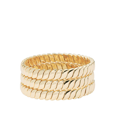 Roxanne Assoulin Smooth Moves Bracelet Set of Three in Gold Product Image