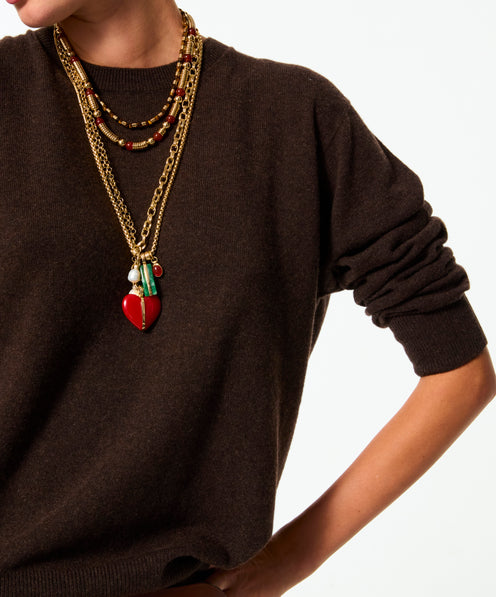 The Big Stone Heart Charm Pendant