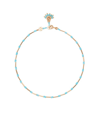 Roxanne Assoulin Barley There But There Anklet in Turquoise Single Product Image