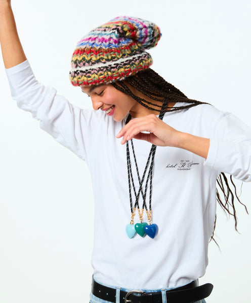 The Long Happy Cord Charm Necklace