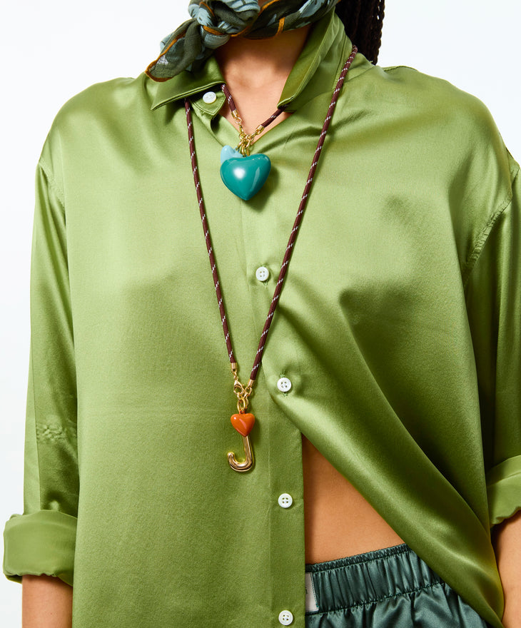 The Long Happy Cord Charm Necklace