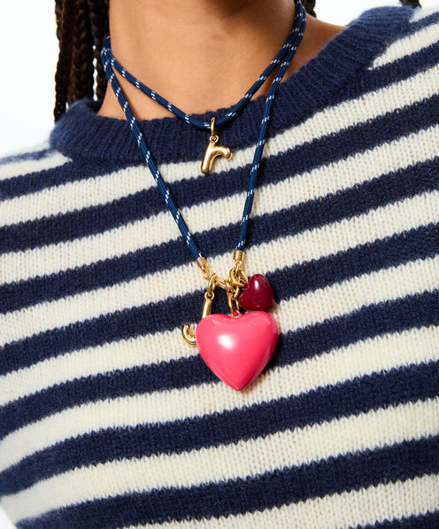 The Long Happy Cord Charm Necklace