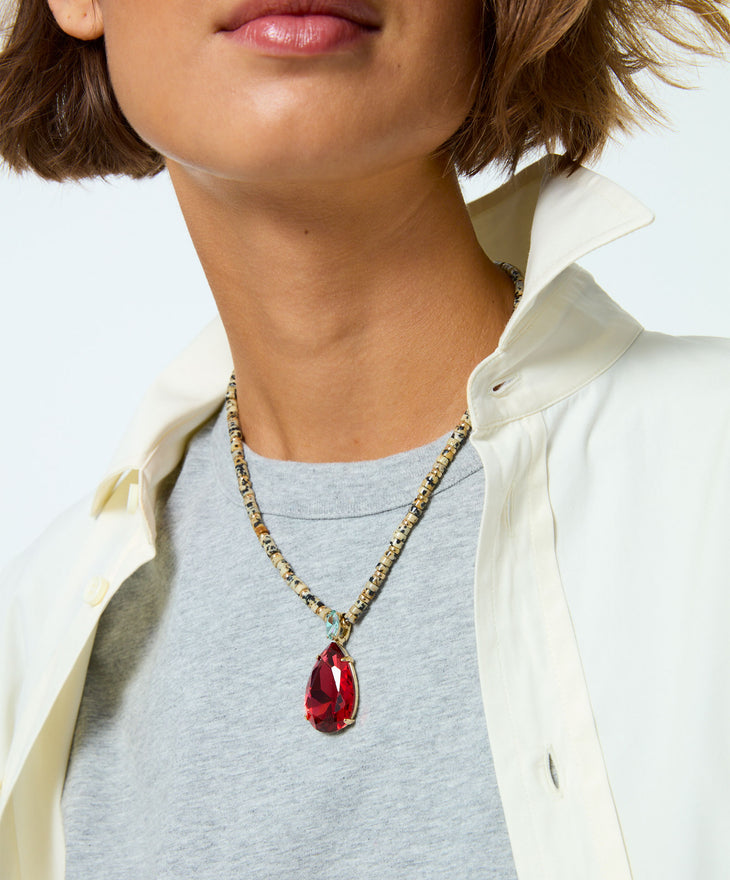The Large Pear Crystal Charm