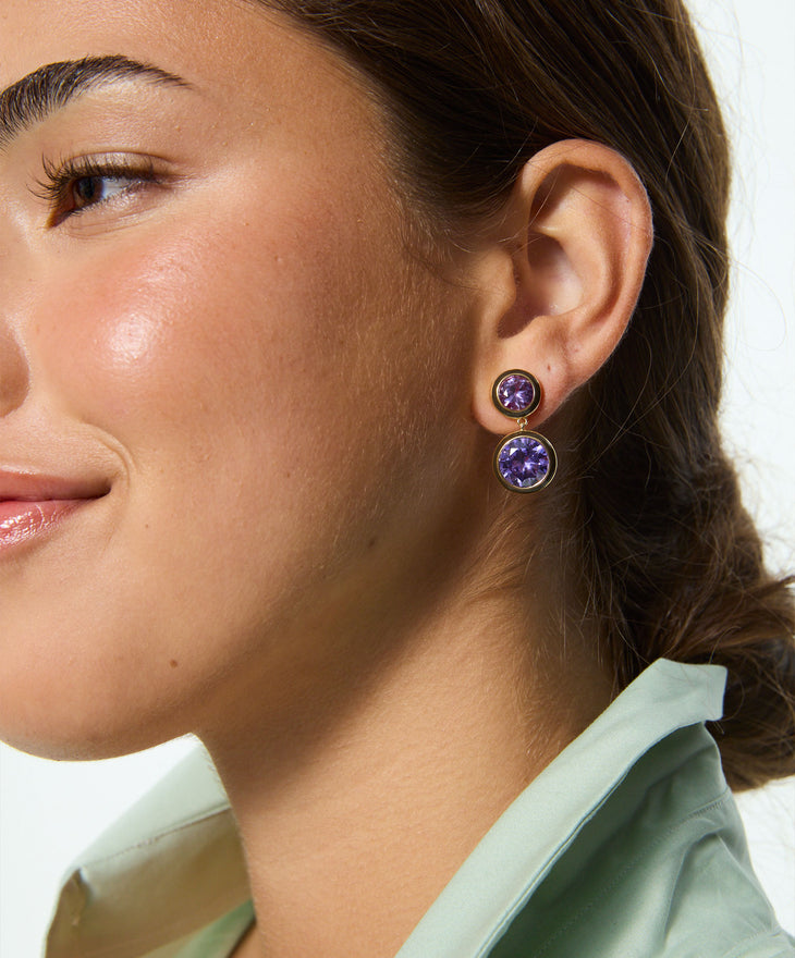 The Cubic Double Drop Earrings
