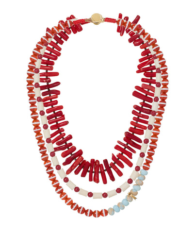 The Paprika Coral Necklace Set