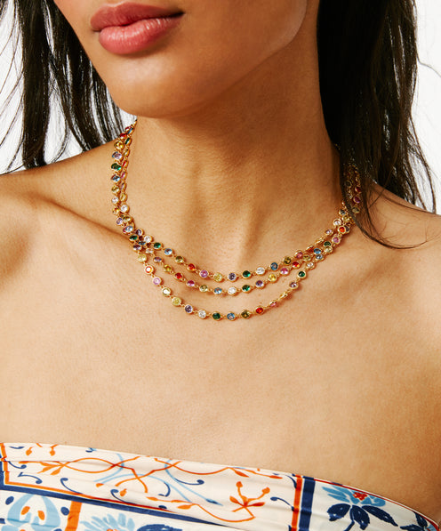 Roxanne Assoulin Diamond Life Necklace in Rainbow Product on Model