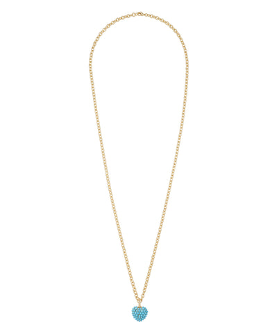 The Encrusted Puffy Heart Necklace