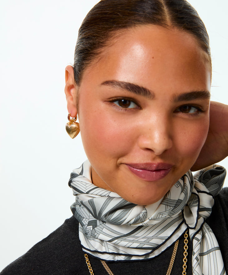 The Mini Florentine Heart Earrings