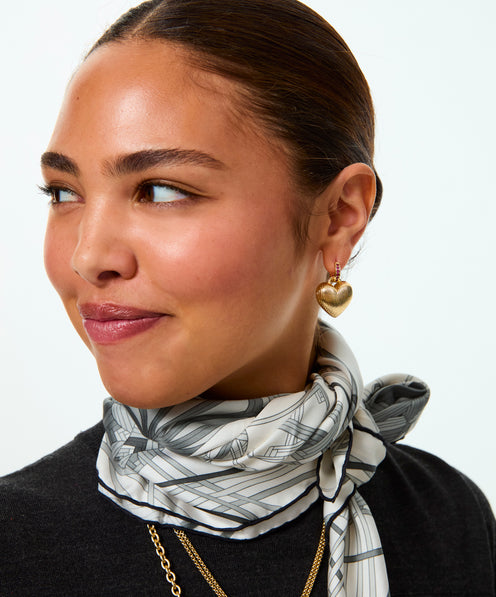 The Mini Florentine Heart Earrings
