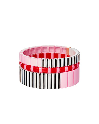 Feeling Pink-ish Set of Three Bracelets
