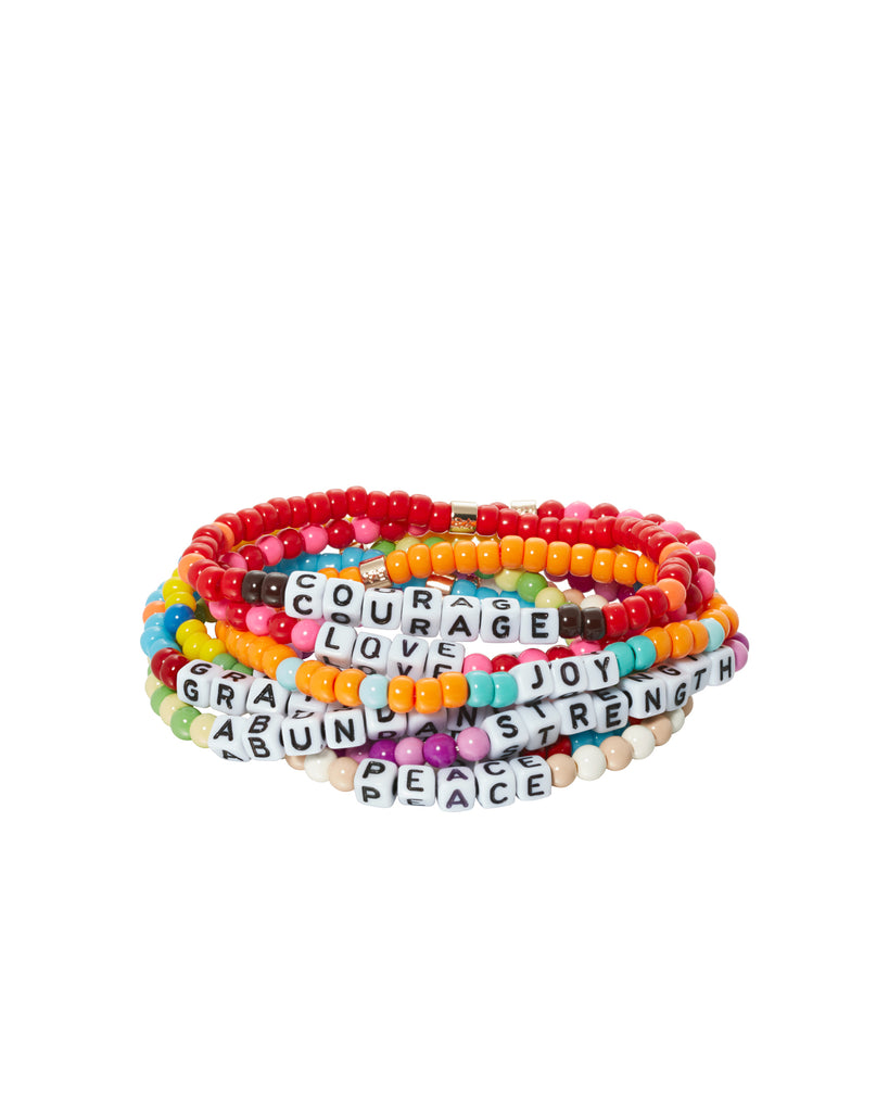 Roxanne Assoulin - Little Letters in Living Color Bracelets Set of Six Letters