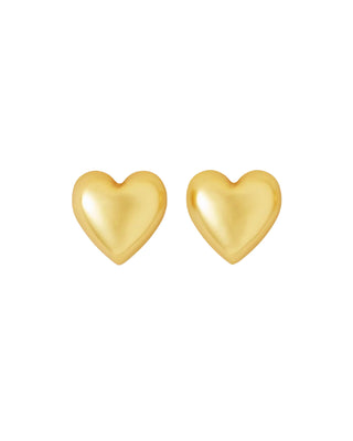 The Puffy Heart Gold Stud Earrings