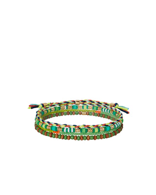 Roxanne Assoulin green beaded men's bracelet bunch
