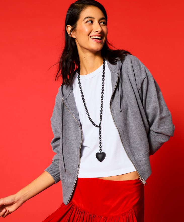 The Puffy Heart Necklace Extender in Black