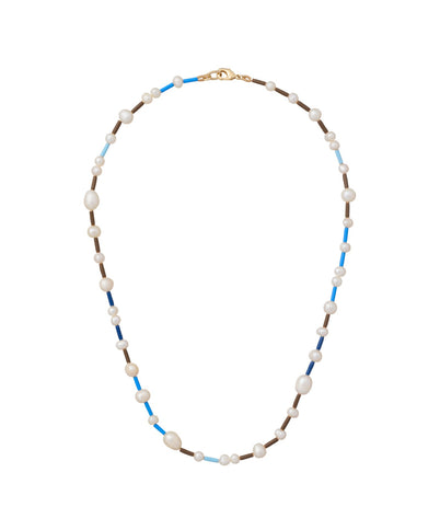 The Happy Baby Bead Necklace Duo in Denim