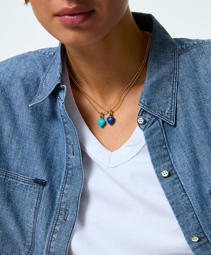 The Itsy Bitsy Puffy Heart Charm Necklace