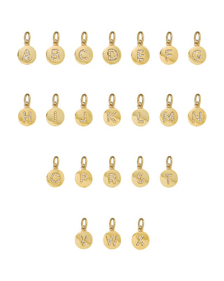 The Pavé Initial Disc Charm