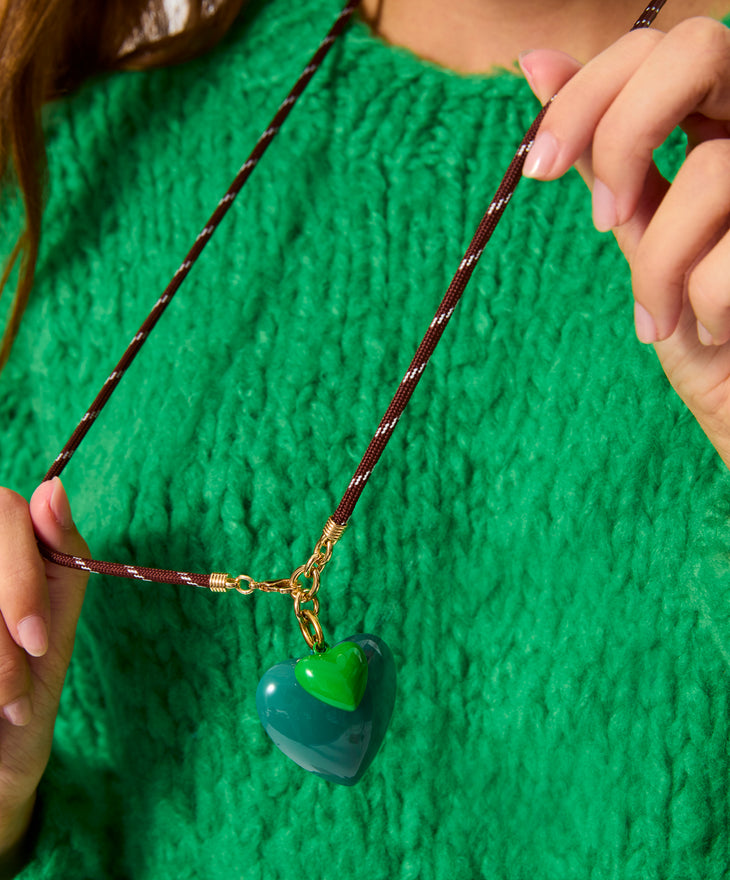 The Long Happy Cord Charm Necklace