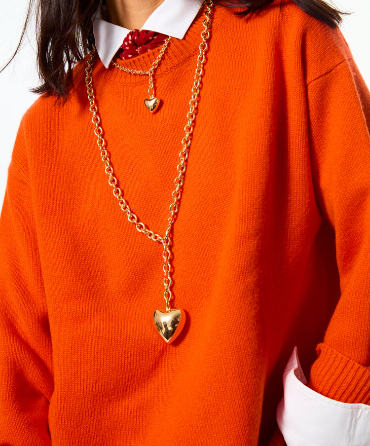 The Mini Puffy Heart Charm Necklace