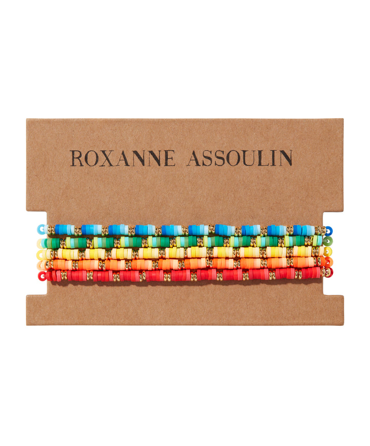 Roxanne Assoulin rainbow kaleidoscope bracelet bunch
