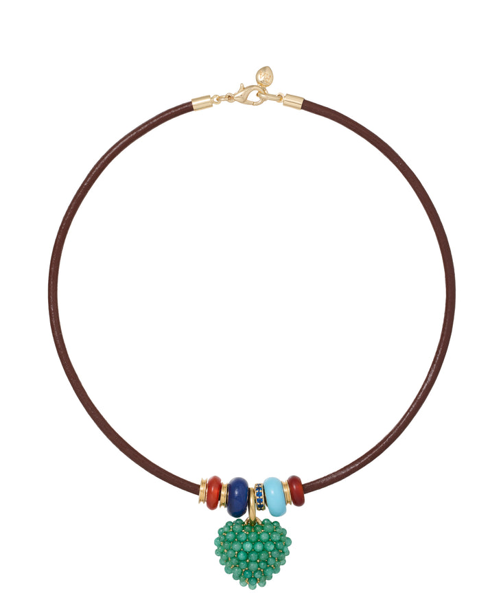 The Leather Stone Slider Necklace