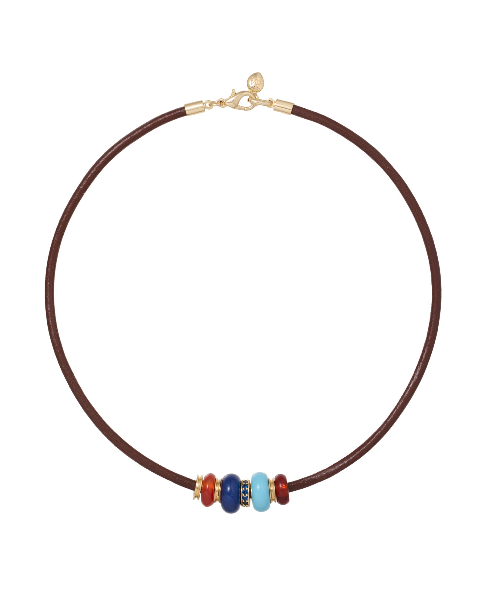 ルミナベッラMessalina SO4 peodant　chrome The Leather Stone Slider Necklace – Roxanne Assoulin