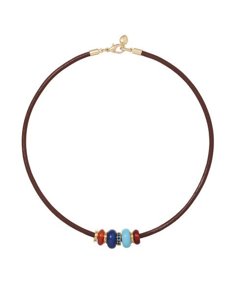 The Leather Stone Slider Necklace – Roxanne Assoulin