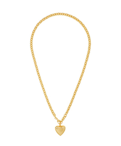 The Mini Puffy Heart Necklace in Gold