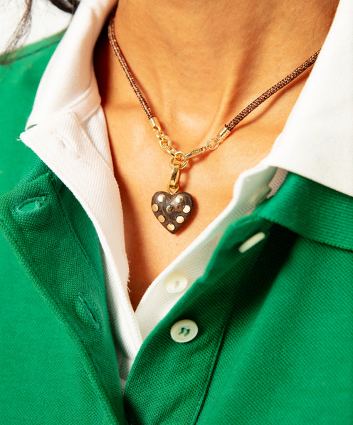 The Mini Studded Heart Cord Necklace
