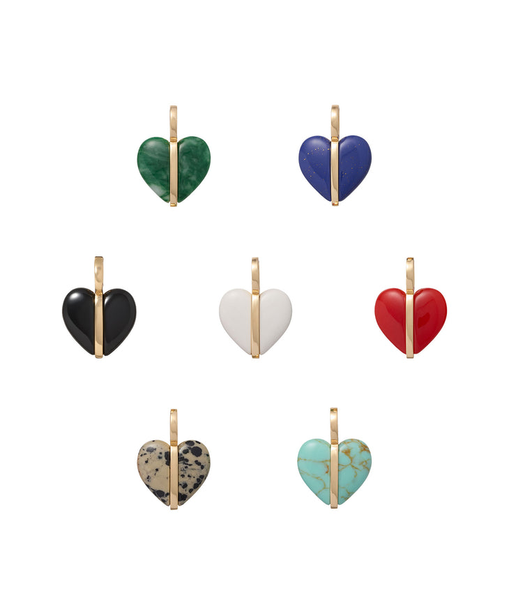 The Mini Stone Heart Charms