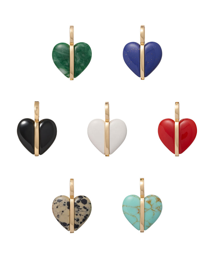 The Mini Stone Heart Charms