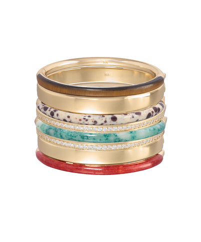 The Pavé Stone Hinged Bracelets